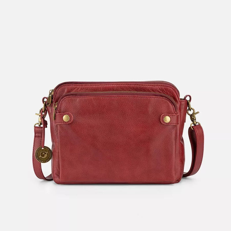 Élégant sac à bandoulière en cuir à trois couches