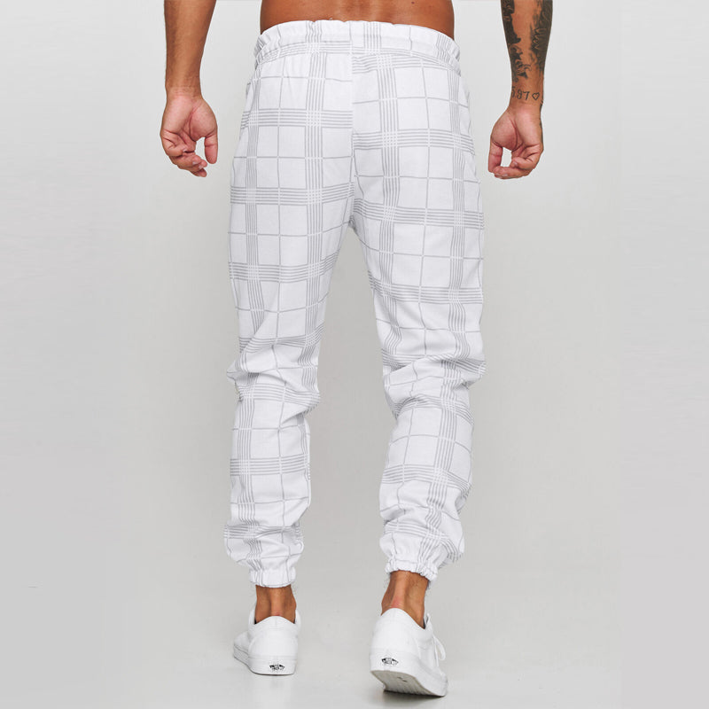 Pantalon à carreaux numérique 3D pour homme