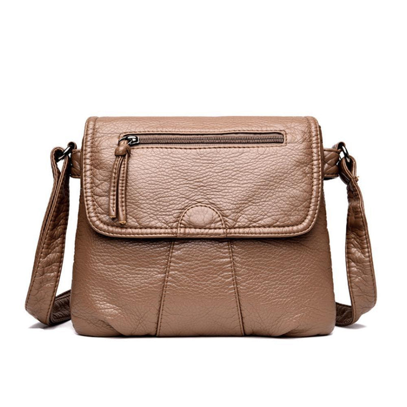 Femme Sac À Bandoulière Diagonale en Cuir Délavé