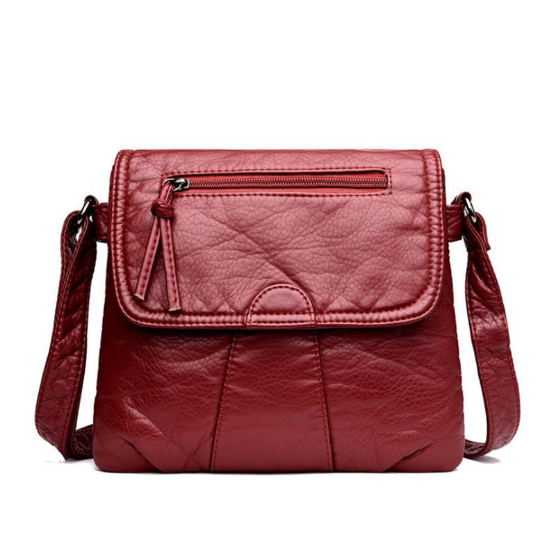 Femme Sac À Bandoulière Diagonale en Cuir Délavé