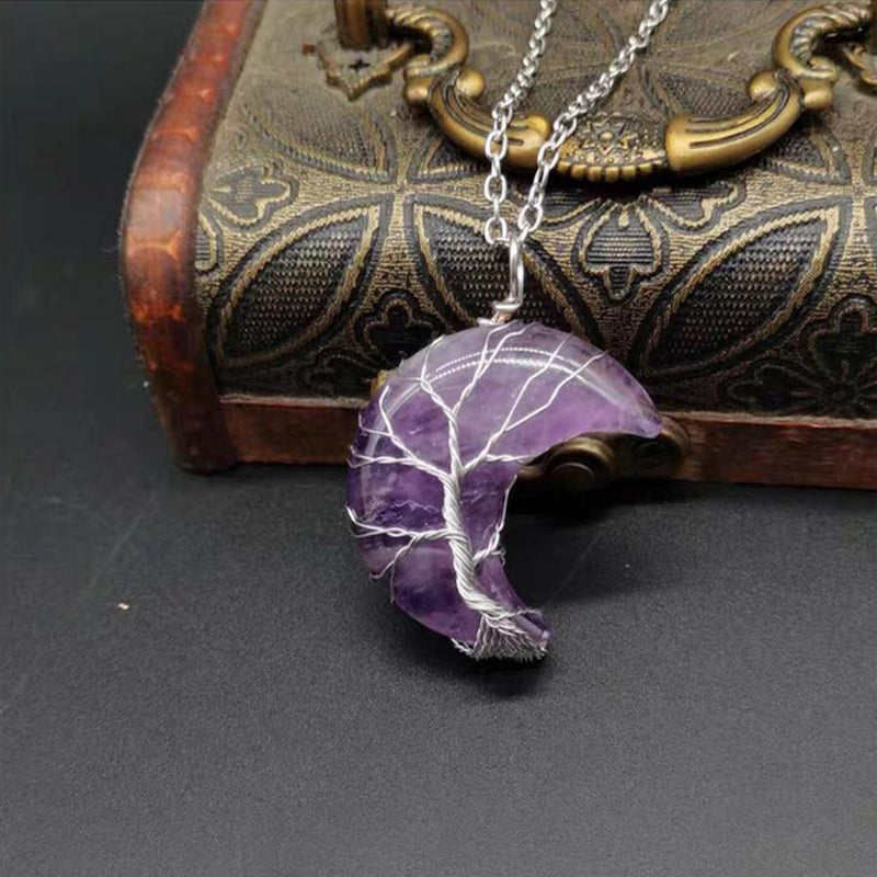 Collier Croissant de Lune Arbre de Vie