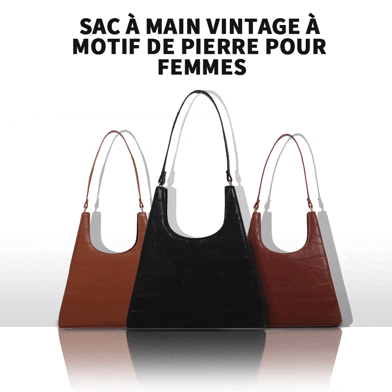 Sac à Main Vintage à Motif de Pierre pour Femmes