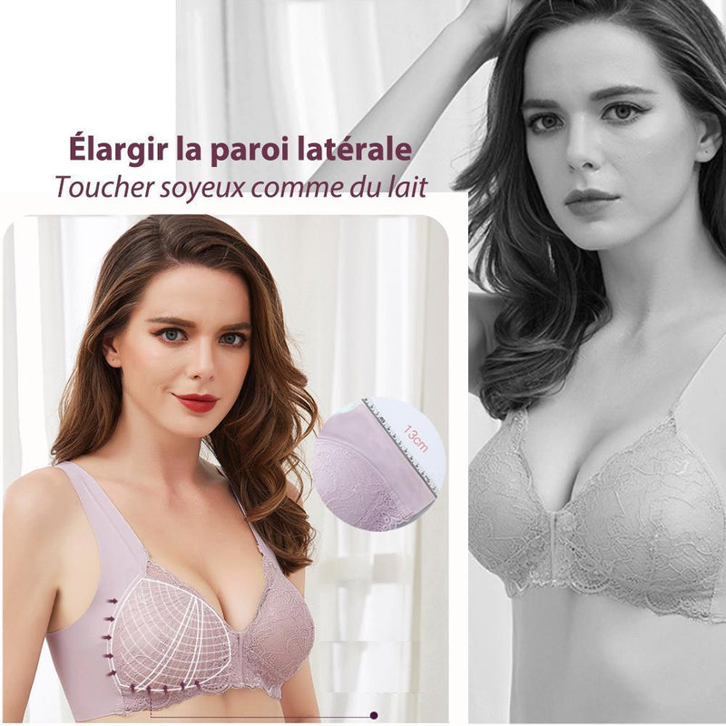 Soutien-Gorge Respirant Extra-Élastique Fermeture Frontale Sans Anneau en Acier