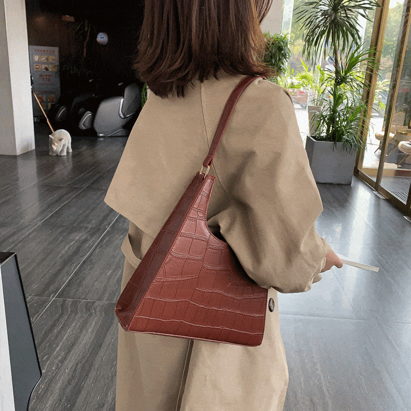 Sac à Main Vintage à Motif de Pierre pour Femmes