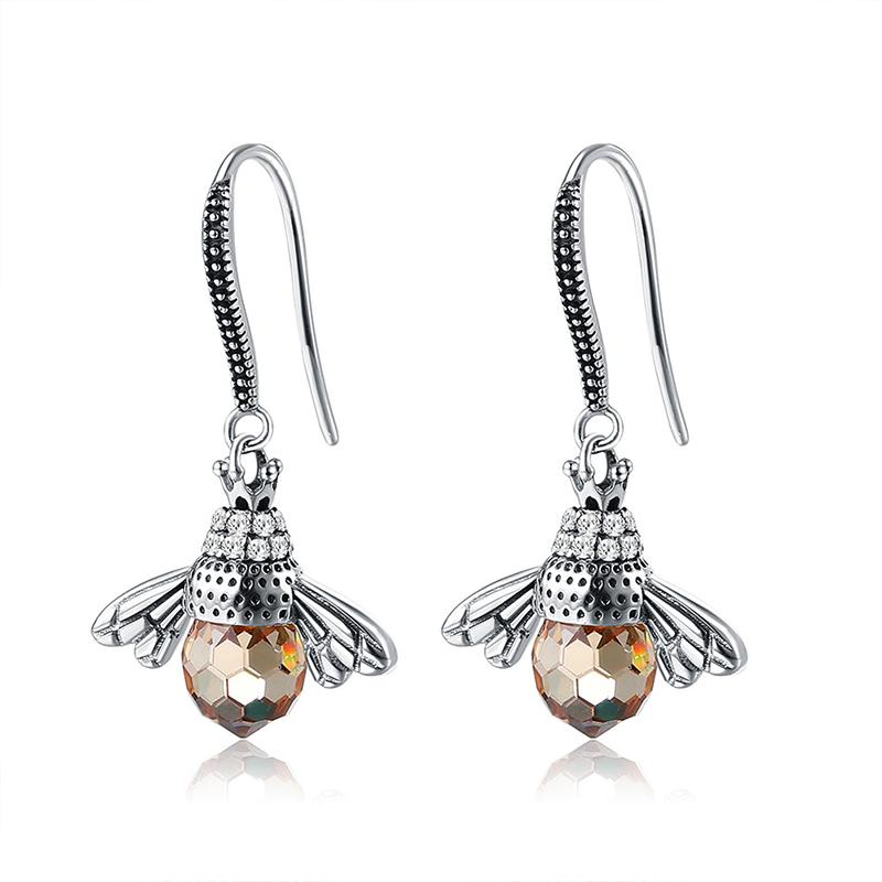 Boucles d'Oreilles "Abeille Dansante" en Argent Sterling