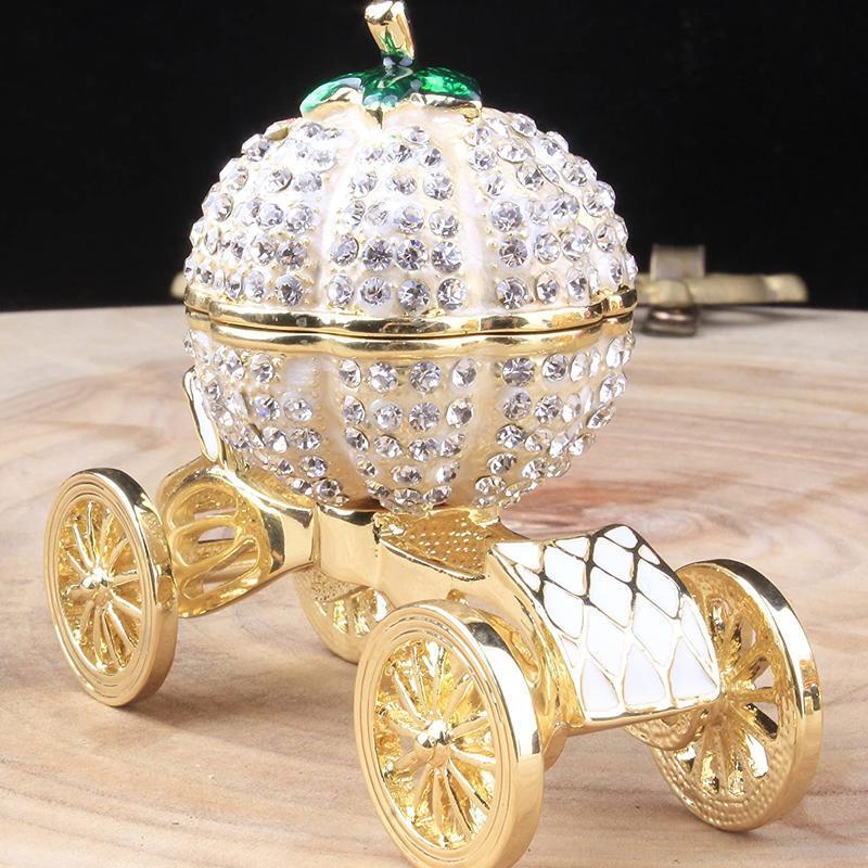 Boîte à Bijoux en Strass de Carrosse Citrouille