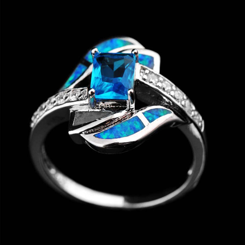 Bague Bleu Brillant en Zircon