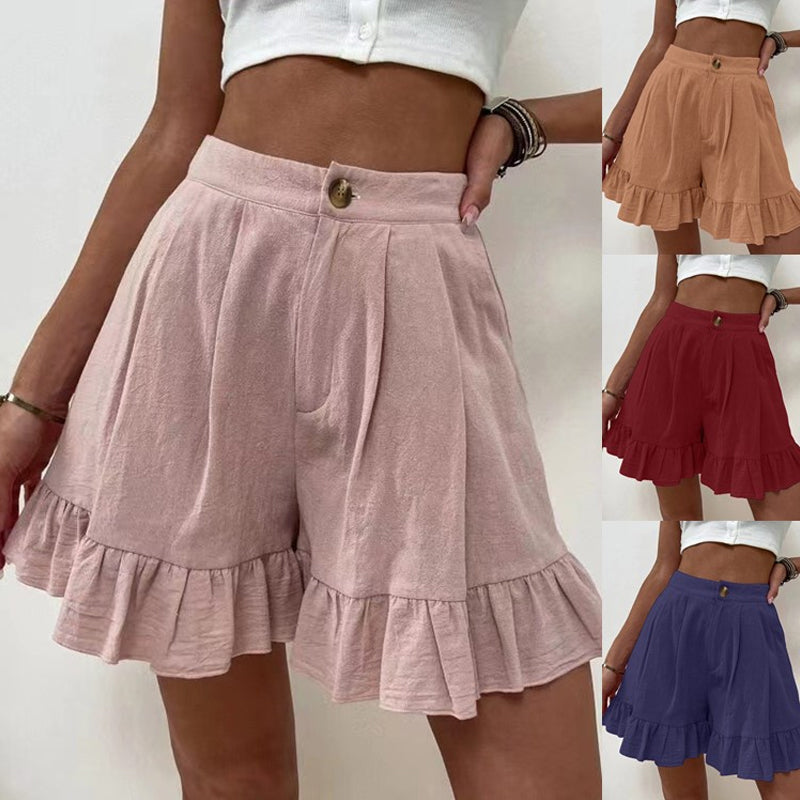 Short d'été femme taille haute