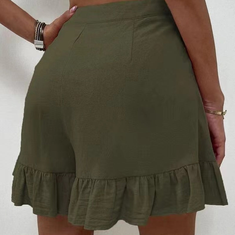 Short d'été femme taille haute