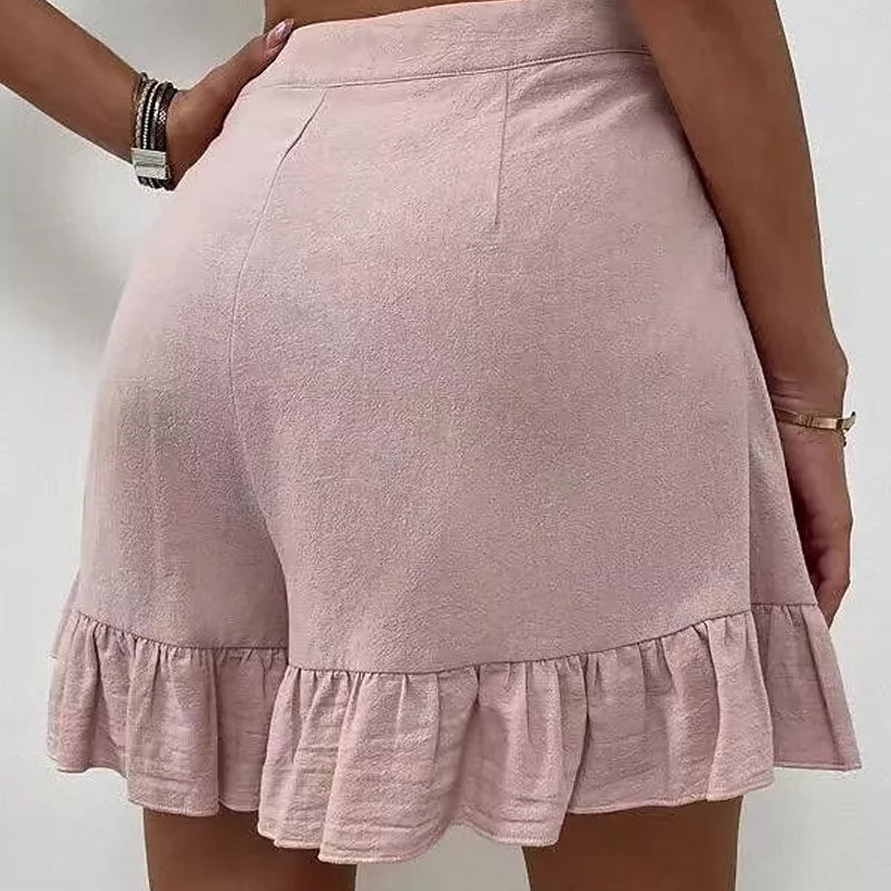 Short d'été femme taille haute