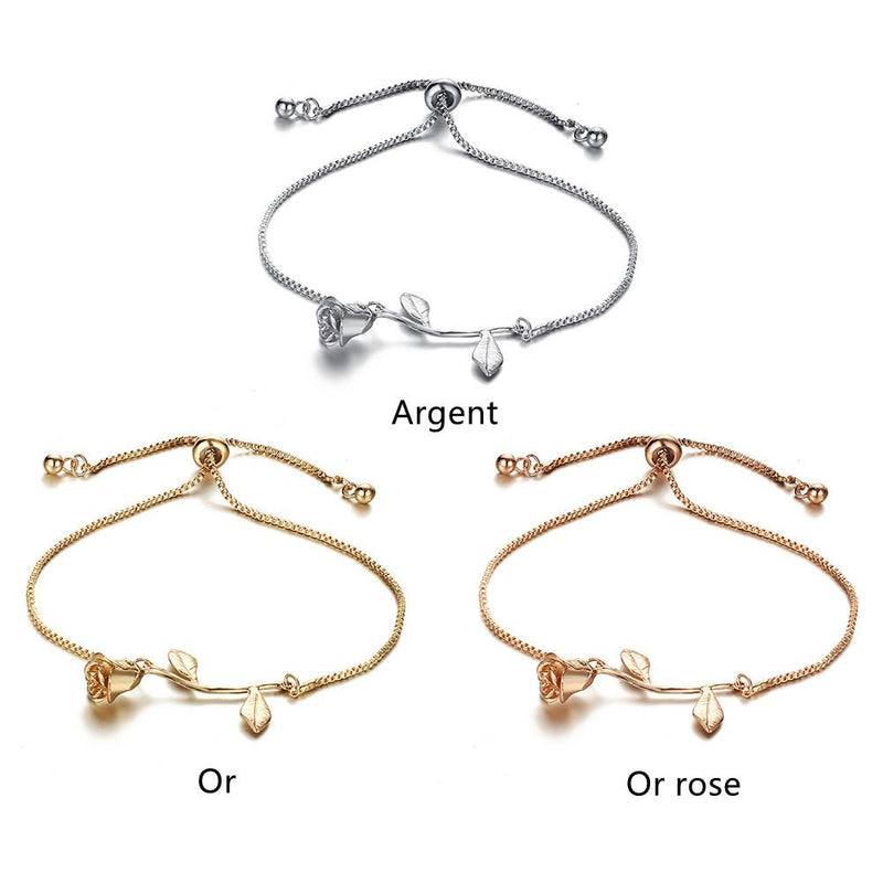 Bracelet Rose en 3D pour Femme